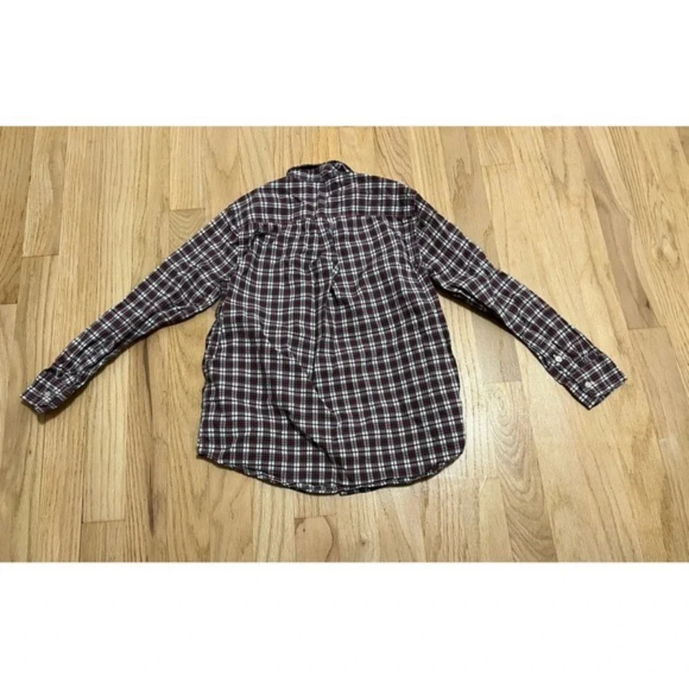 Ralph Lauren Kids Boys Size 7 Red Navy White Plaid Button Down Long Sleeve Shirt